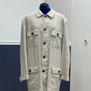 Tommy Bahama Men's 1939 Beige Linen 4 Pockets Safari Jacket